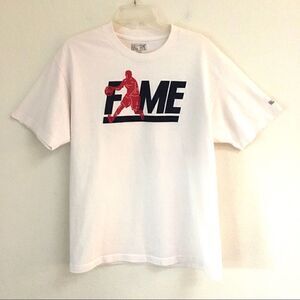 Hall of Fame white basketball T-shirt L